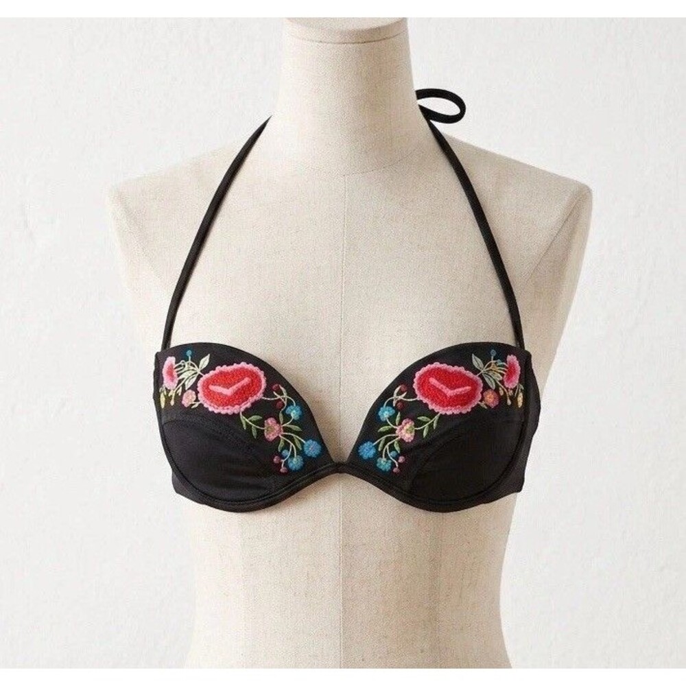 Vintage Embroidery Bikini  Top Size 8